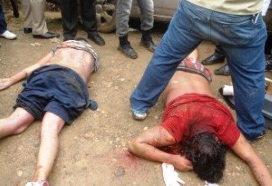 Cadáver de Wilbi Ramón López Rojas y José Rafael Cruz de 28 y 30 anos